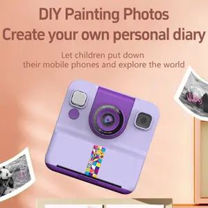 【New Camera Model】Mini Handheld Instant Camera | Photo + Print 2-in-1 | 1300mAh Long Battery Life | Supports TF Card up to 32GB | 2.4" IPS HD Screen | Flip Lens | Birthday Gift for Kindergarten & Primary School Students | Thermal Printer – Print as You Sh