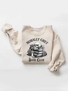 Morally Grey Book Club Hoodie, Dark Romance Sweatshirt, Spooky Season Crewneck, Gift for Book Lovers, Bookish Reader Pullover, Cozy Reading