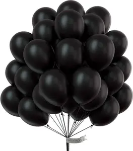PartyWoo Black Balloons 100 pcs 10 Inch Matte Black Latex Helium Balloons for Graduation Halloween New Year Anniversary Birthday Retirement Party Decorations Black-Y18