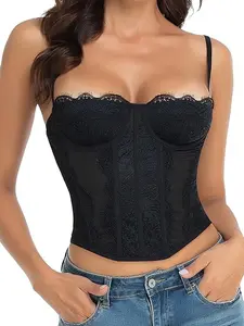 Women's Lace Bustier Corset Top, Corset Shaper, Adjustable Strap Shapewear Camisole, Women's Shapewear Top for Daily Wear