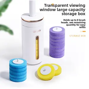 Disposable Toilet Brush Set, Toilet Brush Holder Set, Includes Refill Cleaner, Universal Bathroom Cleaner, Holiday Party Gift Cleaning Bundles Sponges