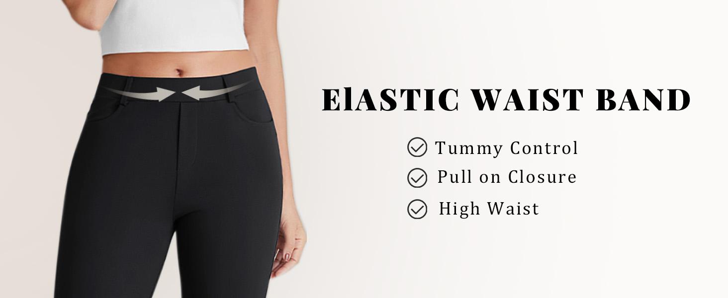 DLOODA Women's High-Waisted Stretchy Business Casual Pocket Pants - Pull-On Flared Full-Length Office Work Clothes, Machine-Washable Basic Plain Bottoms for Office,clothes for back to school,first day of school outfits DLOODA Women's High-Waisted Stretchy Business Casual Pocket Pants - Pull-On Flared Full-Length Office Work Clothes, Machine-Washable Basic Plain Bottoms for Office,clothes for back to school,first day of school outfits