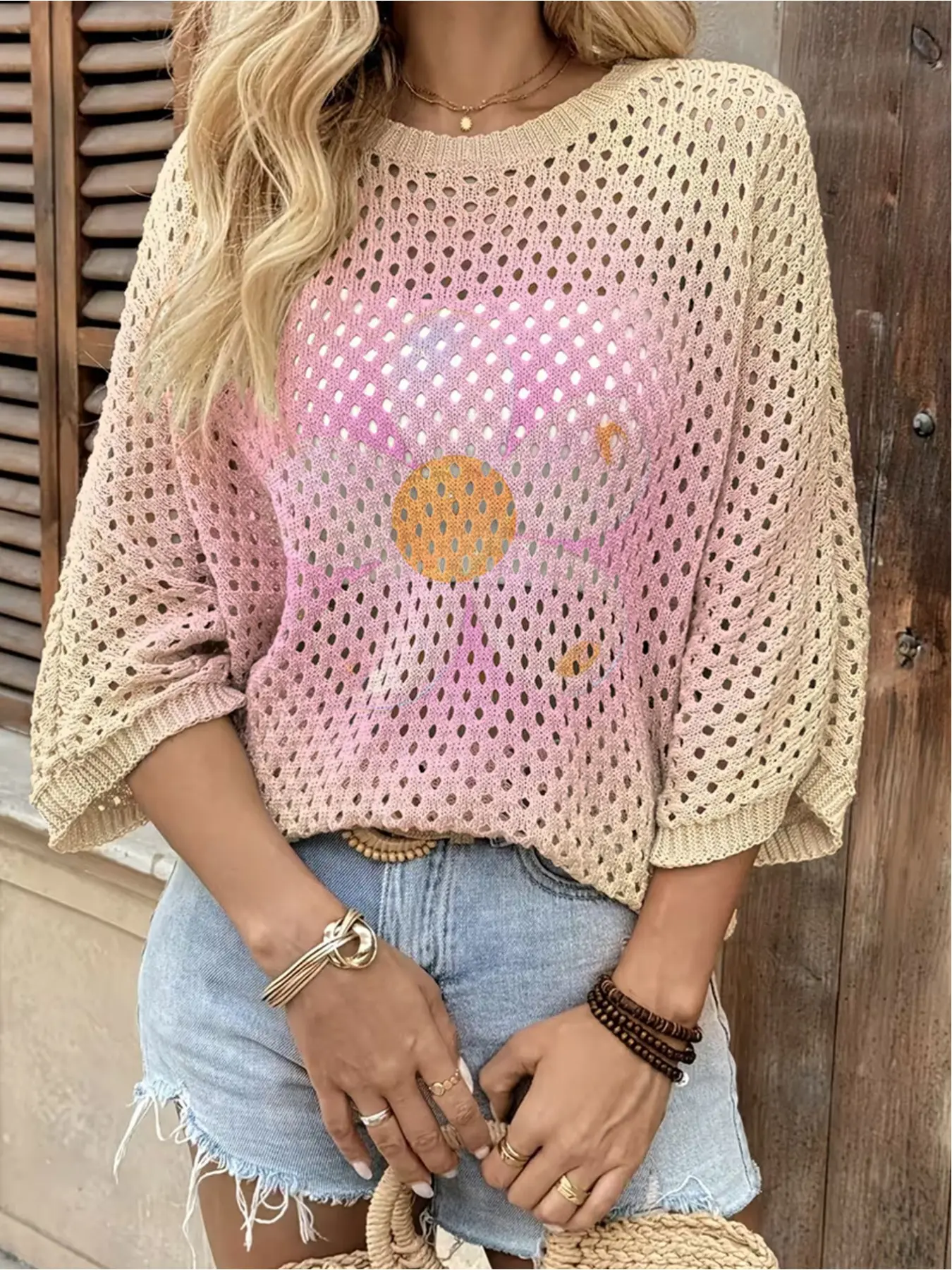 Flower knit tops - TikTok Shop