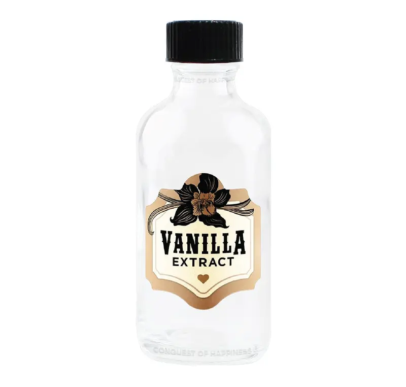 Vanilla Extract Labels with 2 oz Glass Bottles - Handmade by Conquest of Happiness Plastic Round 0