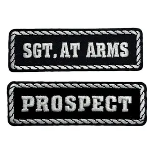 SGT Sargent at Arms,Prospect Officer MC Patch [2PC Bundle -Black & White]