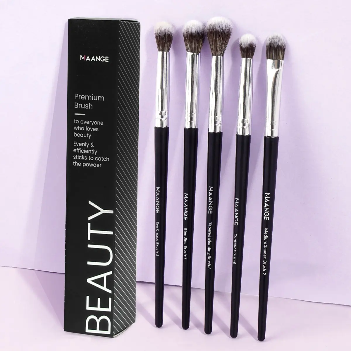 Maange 5-Piece Makeup Brush Set, Brush Combo, Eyeshadow Brushes, Essential Makeup Tools, Cosmetics Brush, High-Quality Bristles, Perfect for Professional Use