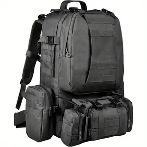 Backpack 15.85 Gallon Large Capacity Assault Bag Detachable MOLLE Pouch Men's Travel Hiking Camping Survival Outdoor Backpack Hiking Hunting Bag