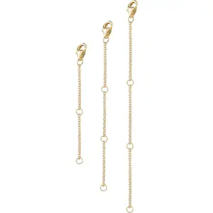 Fansilver 3 count Necklace Extenders Link Chain Extenders for Necklace Bracelet Anklet Jewelry Making Strong Lobster Clasp Durable Adjustable Extension Chains 2" 3" 4"