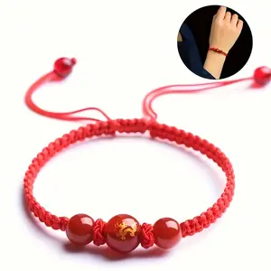 One zodiac bracelet, Chinese style red rope bracelet, lucky red rope, suitable for couples, friends and parents, unisex design, Christmas, New Year and New Year gifts.
