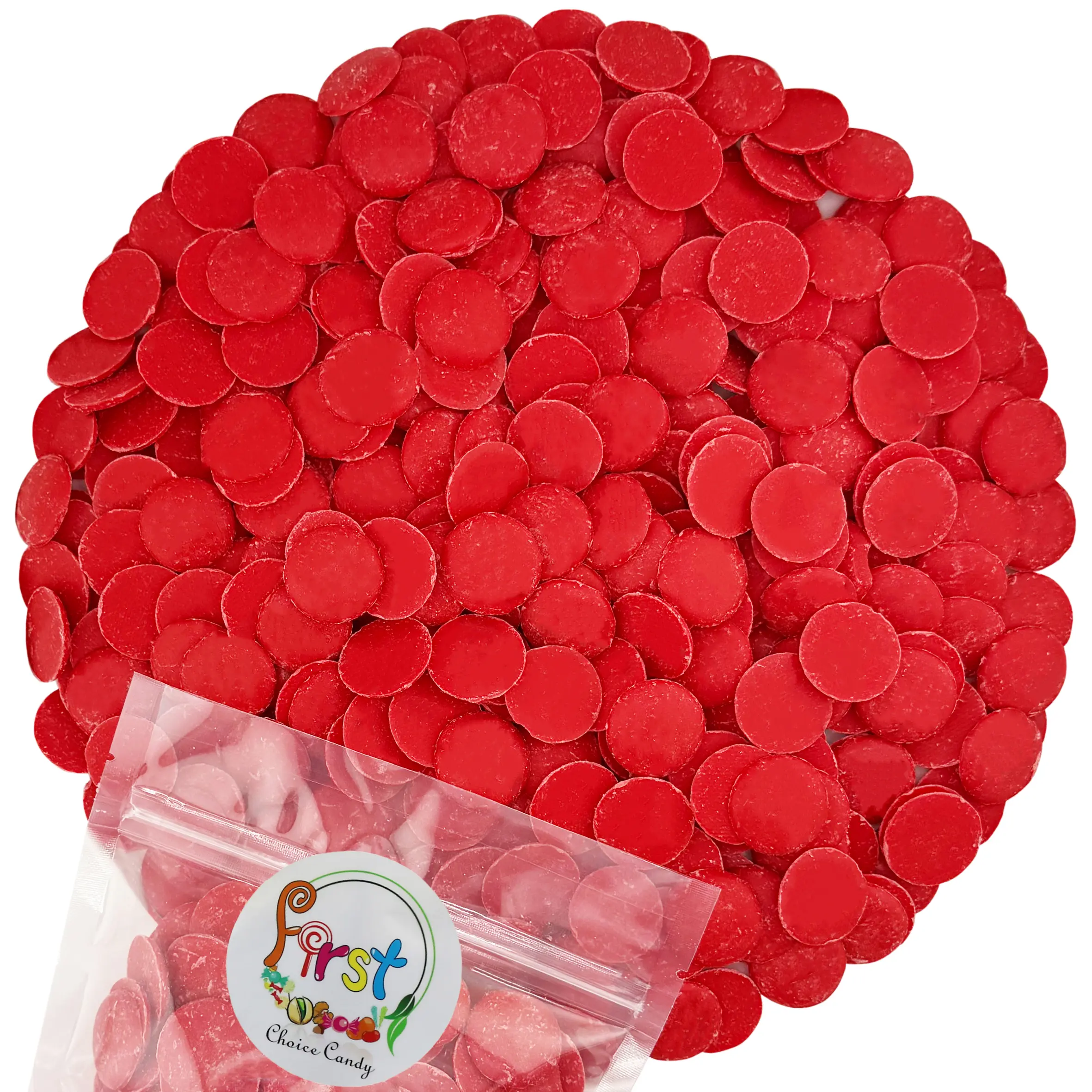 RED CHOCOLATE MELTING WAFERS 1 LB BAG RED CHOCOLATE MELTING WAFERS 1 LB BAG