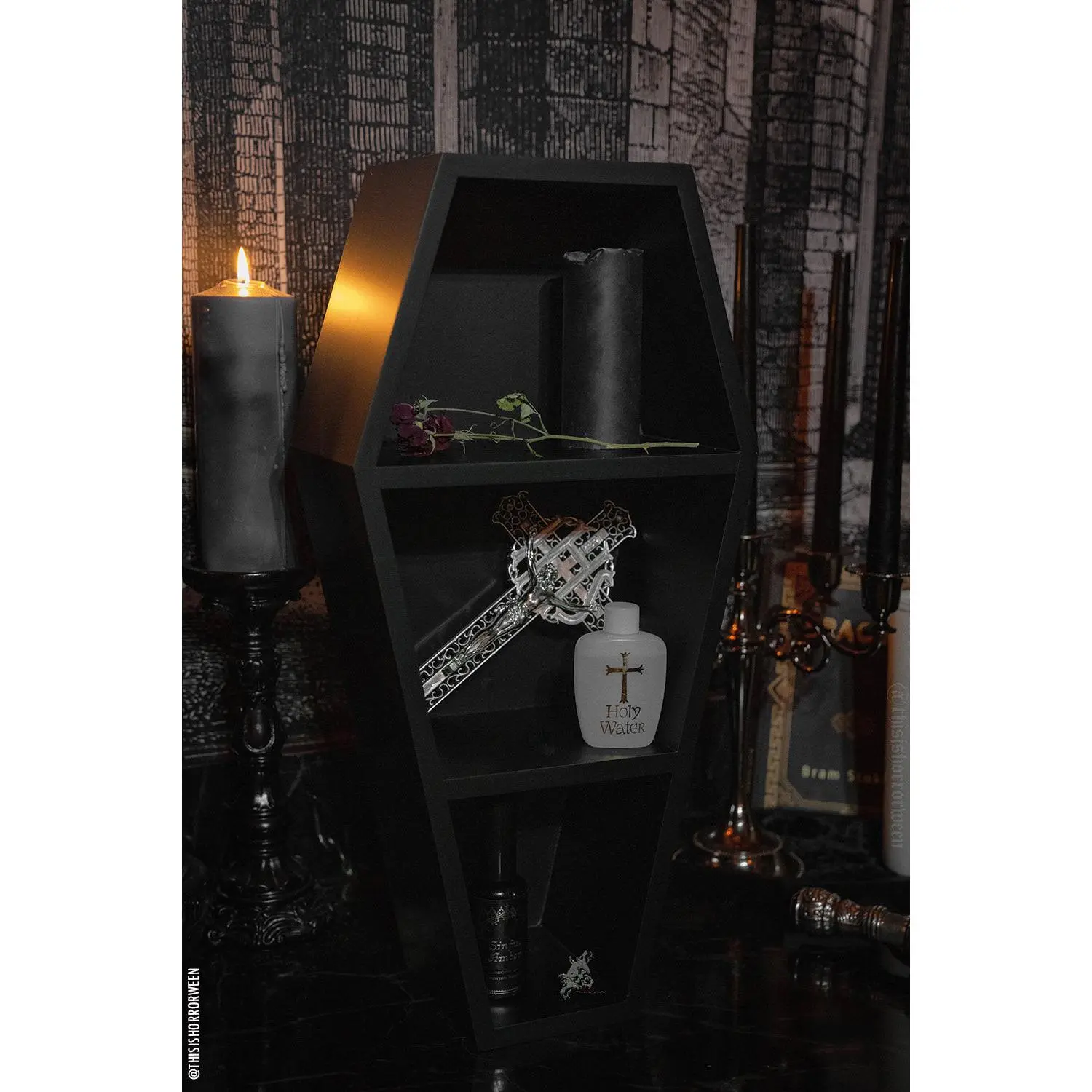 Deluxe Wood 20" Goth Coffin Shelf