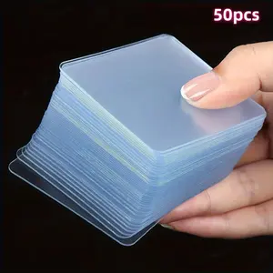 50pcs Nano Dual-Sided Tape, Strong Adhesive Removable Transparent Wall Stickers, Waterproof No-Drill Mounting Strips for Pictures & Carpets
