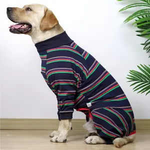Striped Pattern Pet Jumpsuit, Comfortable Breathable Pet Clothes, Pet Supplies for Dogs & Cats, Dog & Cat Costumes, Husky Clothes