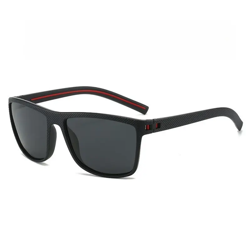 Black frame, red legs, gray lenses