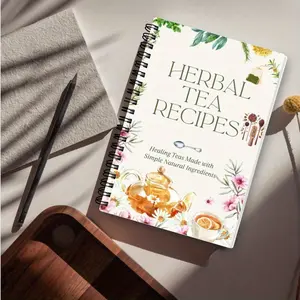 50 Herbal Tea Recipes Book, Healing Teas Natural Mixtures for Health Detox Relaxation Immune Support Seasonal Balance, Durable Spiral Bound Guide