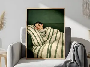[SALE UP TO 50% + FREE SHIP] Sleeping Woman Poster, Wall Art, Minimalist Green Poster