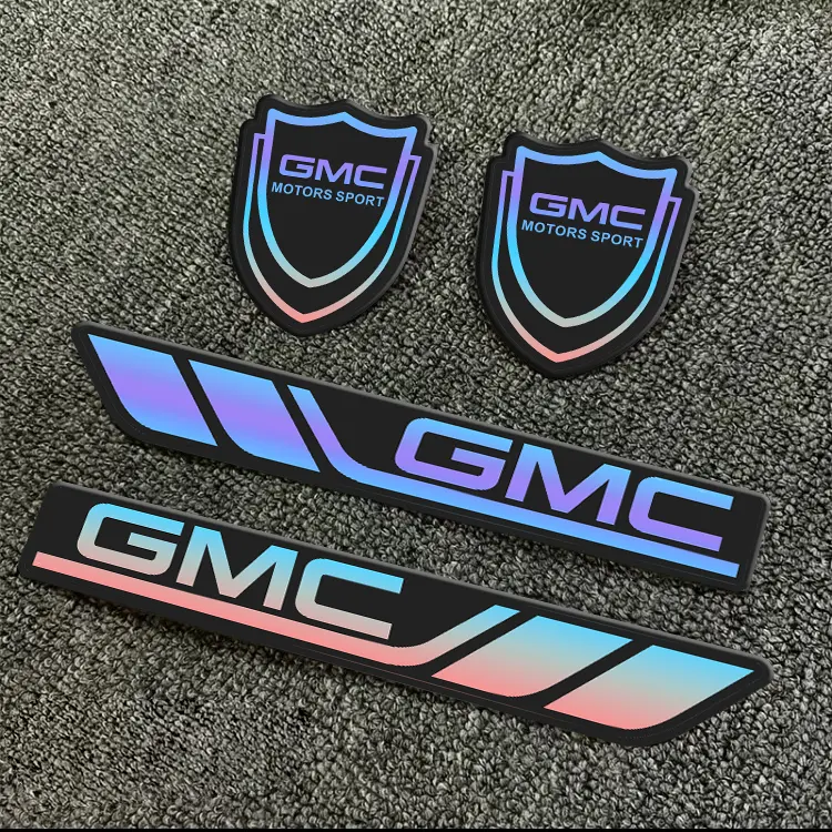 For GMC Motors Sport Decals - Set of 4 Holographic Badges for Vehicle Customization