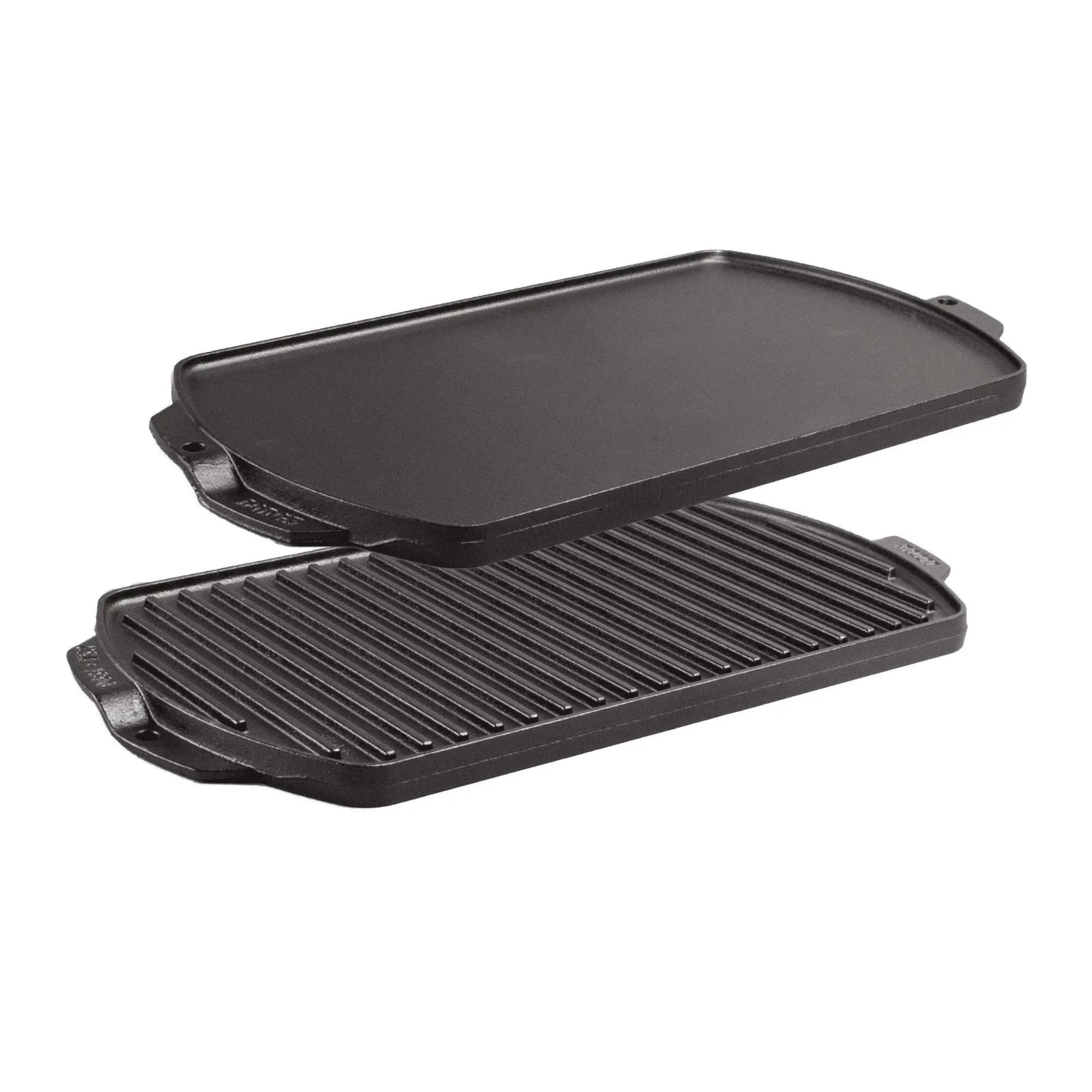 Lodge Seasoned Cast Iron Reversible Grill & Griddle, 19in x 9.5in 2-Burner Stovetop Pan, Double-Sided for Oven & Campfire Use