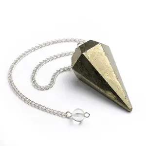 Pyrite Pendulum 6-Sided — Abundance &amp; Protection Dowsing Tool