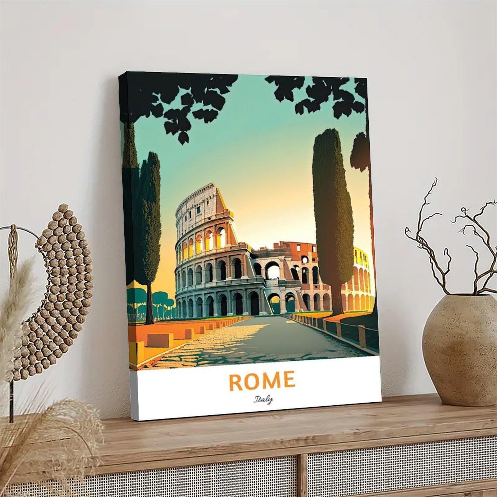 Vintage Rome Italy Travel Poster Decorative Painting Canvas Wall Art Picture Print Modern Family Bedroom Decor