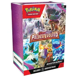 Pokemon Scarlet & Violet Paldea Evolved Booster Bundle - Six Booster Pack Featuring Meowscarada, Skeledige, Quaquaval, Forretress, Slowking, Dedenne & More Premium Trading Cards Elite Trainer Box
