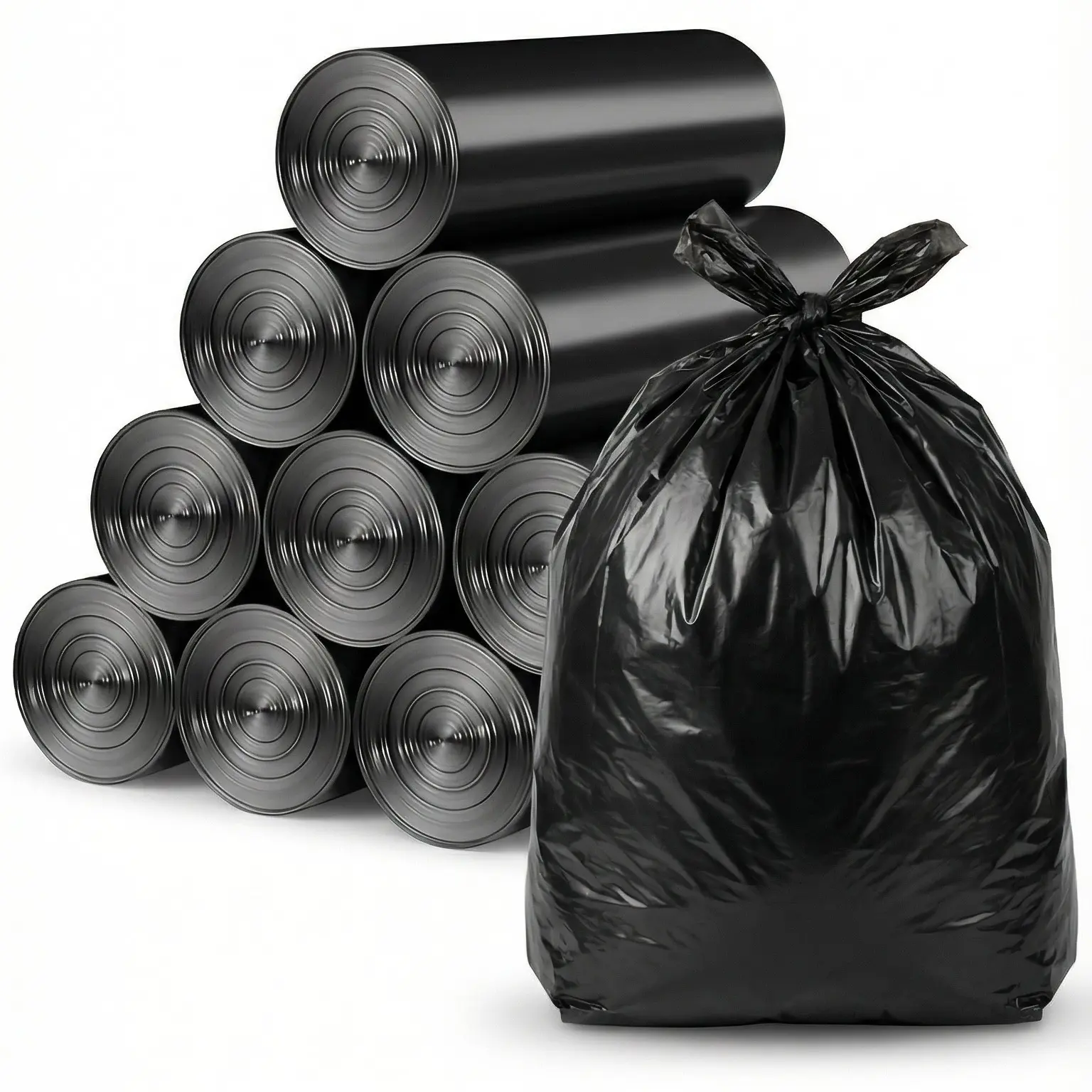 100PCS Thick 4Gal Trash Pack, Durable & Sturdy Tear-Resistant Lightweight Trash Bags (46x63cm) for Kitchen, Office Home Supplies Bin Bags Kit, Durable Trash Bag Waste Bags