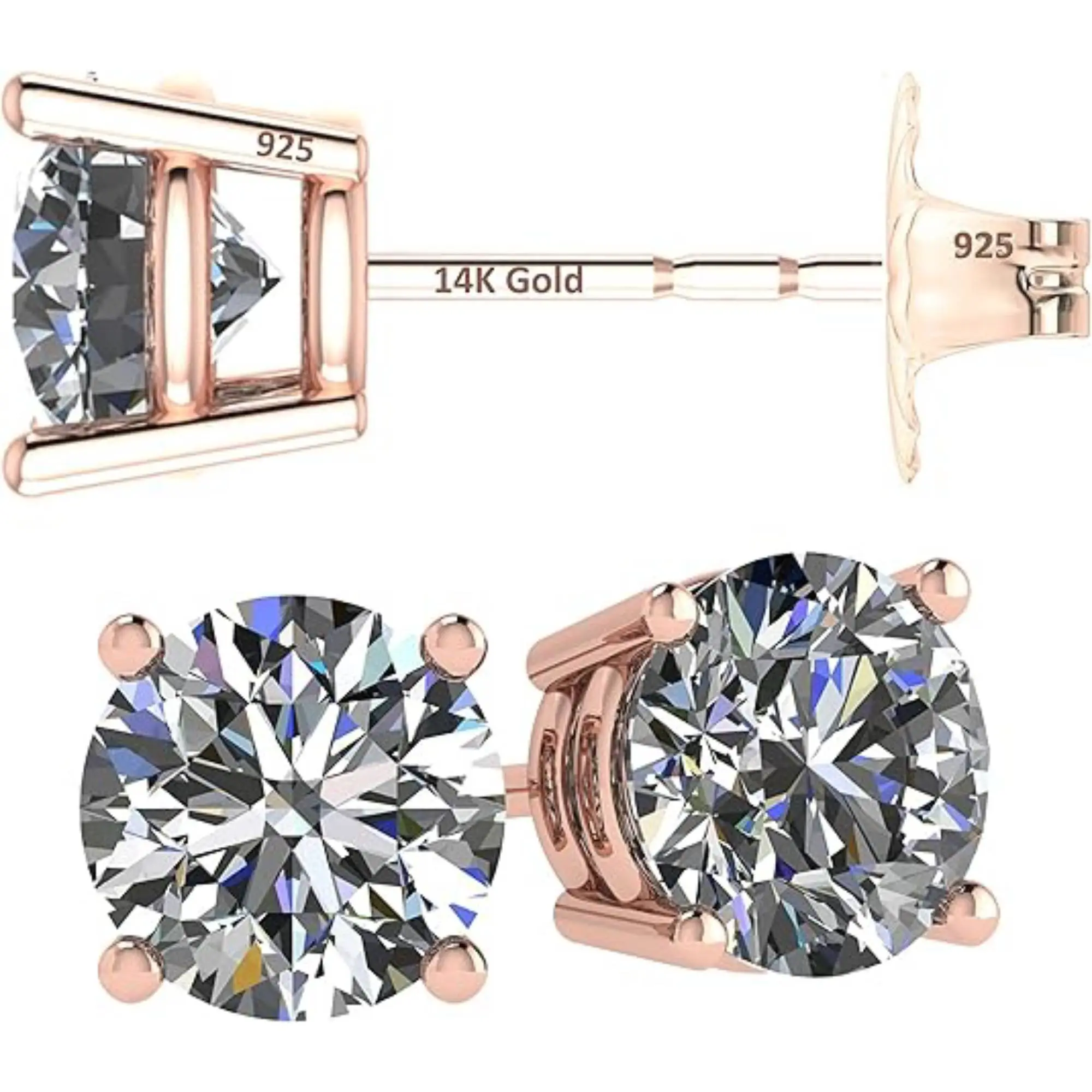 14K-Gold-Post-&-Sterling-Silver-Rose