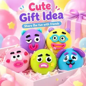 New Smushers Soft Gel Toy, Fun Human Shape with Dog Face Option, Stress Relief, Cute Design, Office Desk Decor for Adults