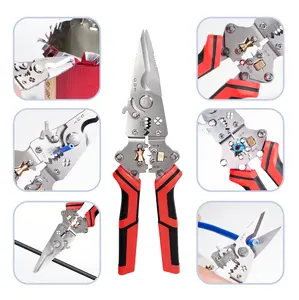 8-Inch Multi-functional Tool: Electrician's Specialty Shears — Wire Cutting, Stripping, Trimming, and Splitting Tool with Foldable Design (Ideal for Home Repair) DIY Crafts tiktokshopspringglowup Multi-Function Electrician