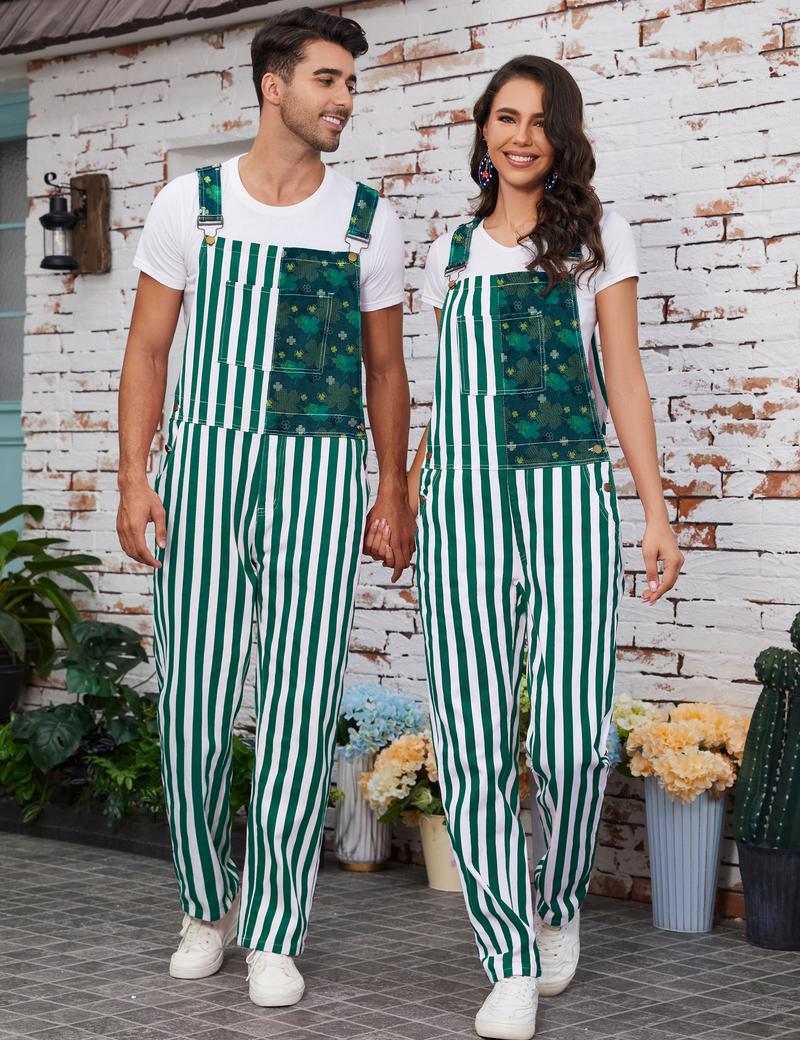 Yuanbang St Patrick's Day Overalls for Men Lucky Irish Romper Green ...
