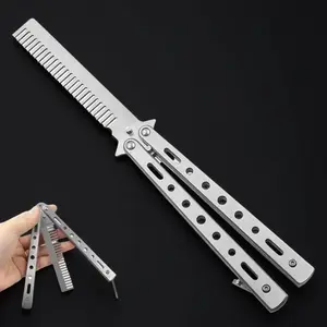 Foldable Feature Stainless Steel Hair Cutting Comb, Hair Styling Comb, Anti-Static Anti-Slip Design, Portable Salon-Quality Barber Tool Set, Durable Construction and Safe for Professional Use