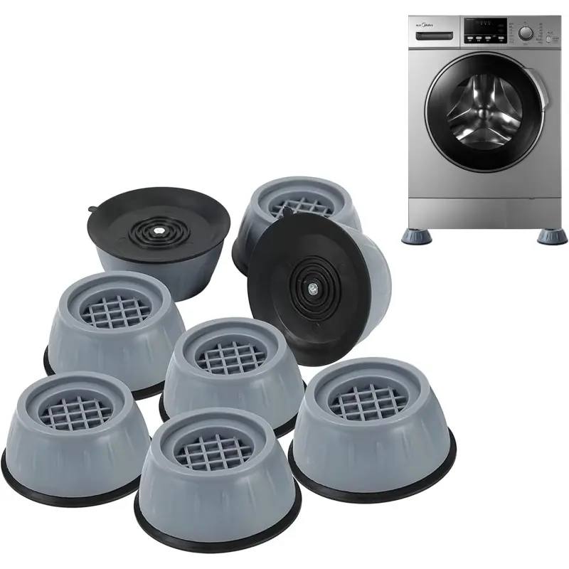8Pcs Anti Vibration Pads for Washing Machine and Dryer Shock and Noise Cancelling Washing Machine Support Prevent Moving Shaking Walking Universal Size