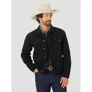 Wrangler Men's Unlined Cotton Denim Cowboy Cut Jacket, Menswear Tops with Embroidery, Style 112318280
