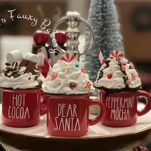 Christmas Winter Ceramic Mini Mug Faux Hot Chocolate Collection