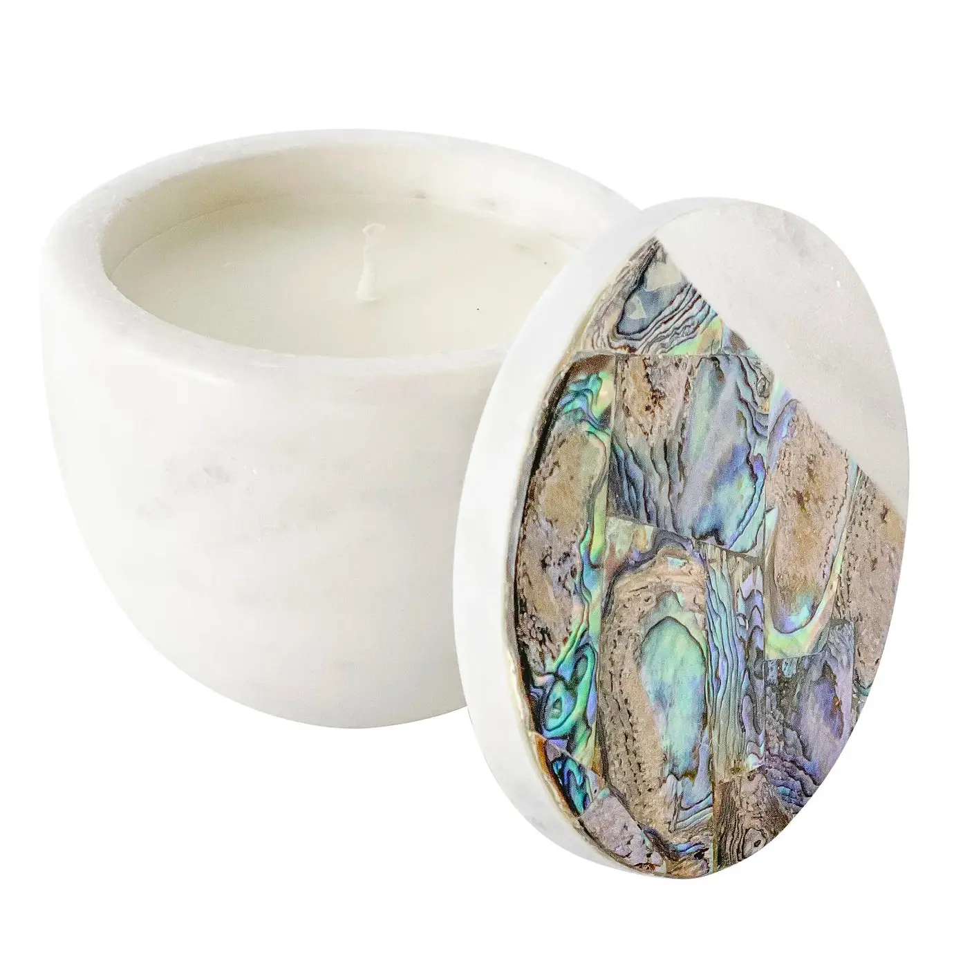 Anaya Mother of Pearl Eucalyptus Rainbow/Large Candle