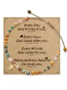 Fashionable Natural Stone Beaded Bracelet for Women, Religious Gifts for Woman, Suitable for Daily Decoration, Boho Stone Bracelet