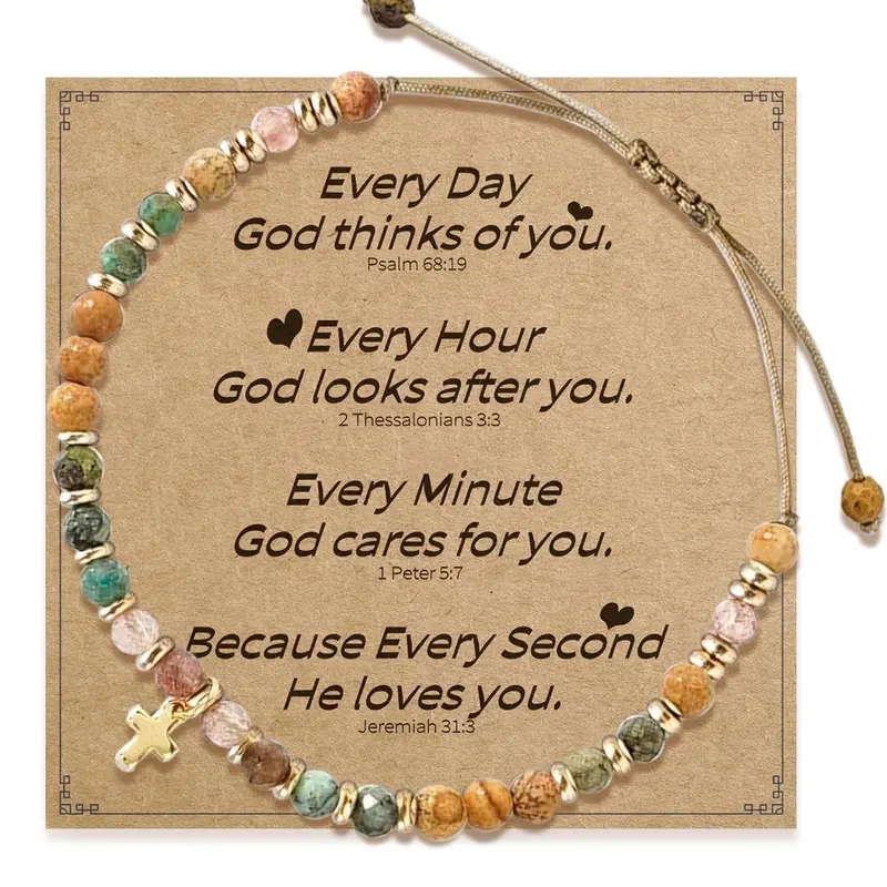 Fashionable Natural Stone Beaded Bracelet for Women, Religious Gifts for Woman, Suitable for Daily Decoration, Boho Stone Bracelet, Bohemian Bracelets, Bohemian Jewelry