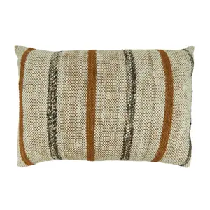 Saro Lifestyle  16 x 24 in. Striped Design Throw Pillow with Poly Filling, Rust