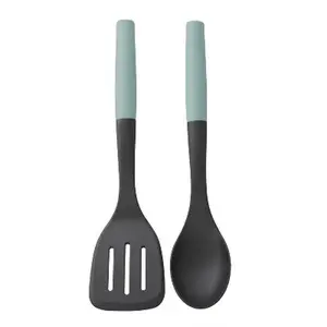 KitchenAid 2pc Nylon/ABS Spoon and Turner Set Aqua Blue: Kitchen Utensil Set, Dishwasher-Safe, Adult Use