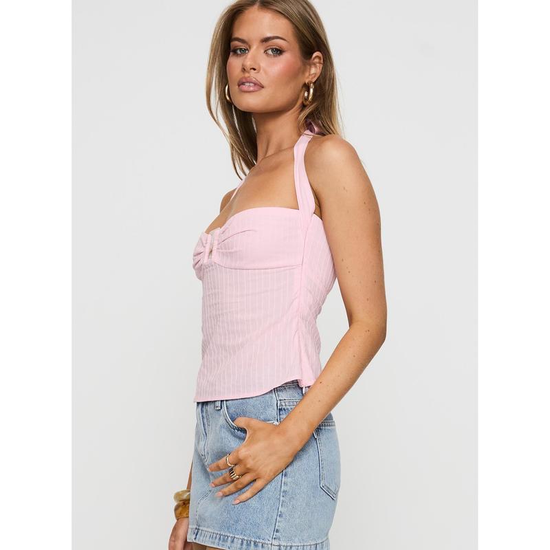 Isabetta Halter Top Pink