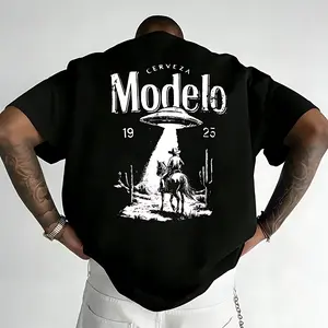 It's time for a Modelo beer! Fun beer printshort-sleeved T-shirt, a top for beer lovers,comfortable fabric, suitable for both men andwomen.