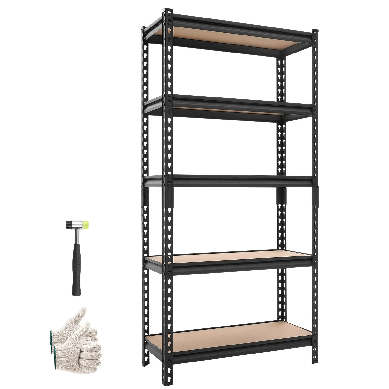 VEVOR Storage Shelves, 5-Tier Adjustable, 2000 lbs Capacity, Heavy Duty Garage Storage Shelving Unit, Metal Utility Rack Shelf, for Kitchen Pantry Basement Bathroom, 29.88" W x 12.17" D x 59.84" H
