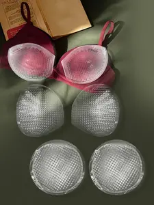 Breathable Silicone Swimming Swimwear Bra Insert Pads, Reusable No Glue Design, Waterproof Sweatproof Chest Enhancer, Comfortable Soft Smooth Breathable for Women