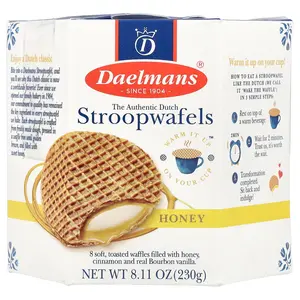 Daelmans Stroopwafels, Honey, 8 Waffles, 8.11 oz (230 g)