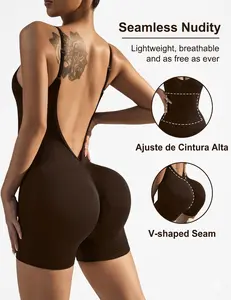 Women'S Solid Color Cross Back Yoga Everyday Fitness Romper Shorts Workout Clothes Women Women Clothing Athletic Women NONE