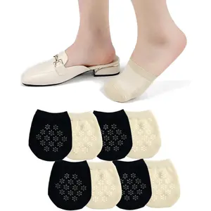 Socks for Mules, Half Socks No Show  Toppers Covers for Women, Invisible Footies for Flat Clogs 4/6/8 pairs