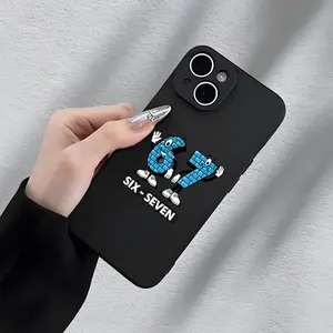 Six Seven Cartoon Brick Number Phone Case， Playful Fun Style for iPhone 17 16 15 14 13 12 11 Plus Pro Max.