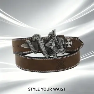Gothic Snake & Dagger Buckle Leather Belt