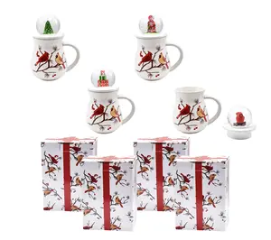 Temp-tations Set of (4) 16-oz Mugs with Snow Globe Lids & Gift Boxes Temp-tations Set of (4) 16-oz Mugs with Snow Globe Lids & Gift Boxes