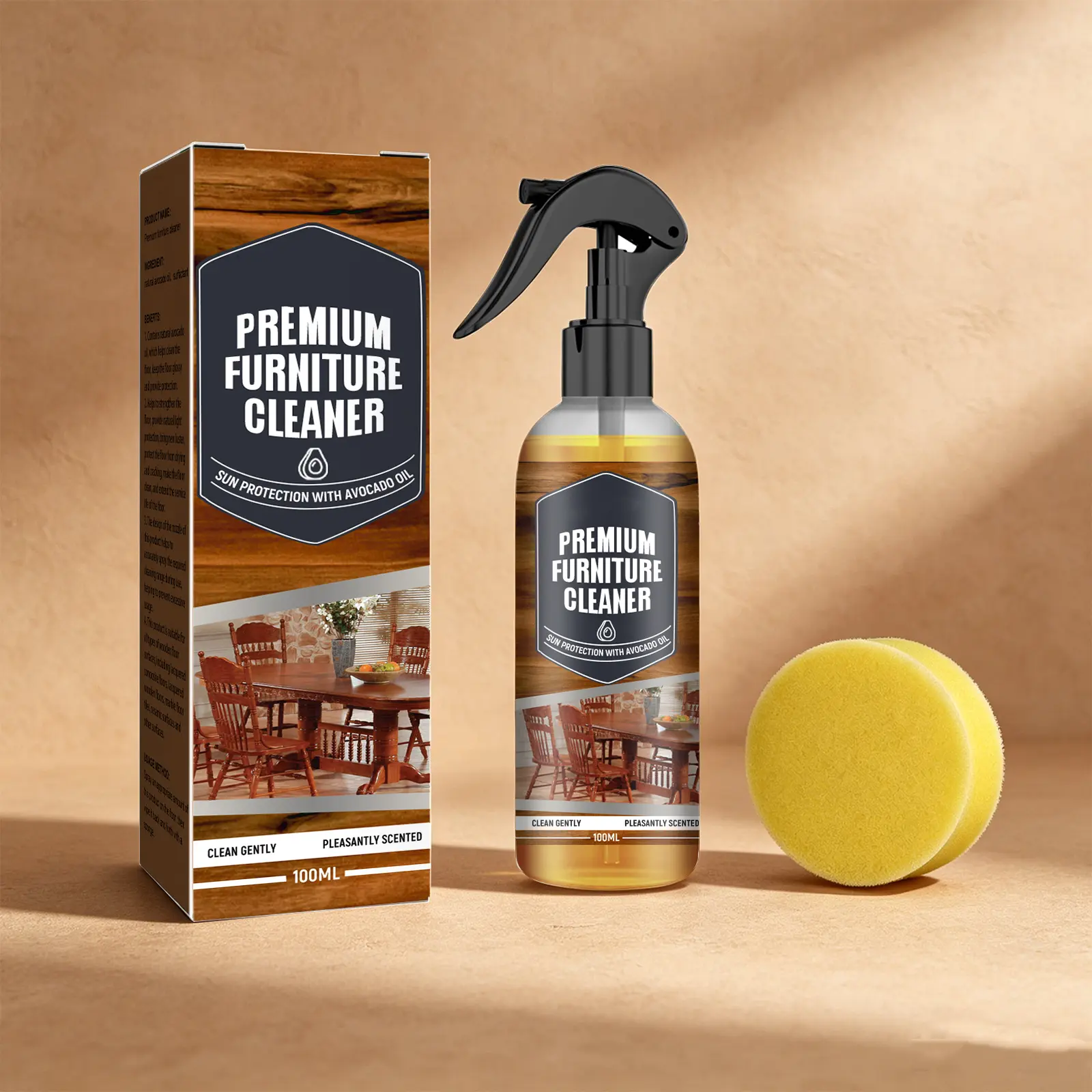 Wood Floor Cleaner and Furniture Care Solution Multi Purpose Floor Cleaning Liquid for Hardwood Tile Laminate Surface Dust and Stain Care 100ML